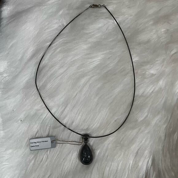 NEW Starborn Jewels Quartz Druzy Dragon Teardrop Sterling Silver Pendant 90s NWT - Picture 11 of 13